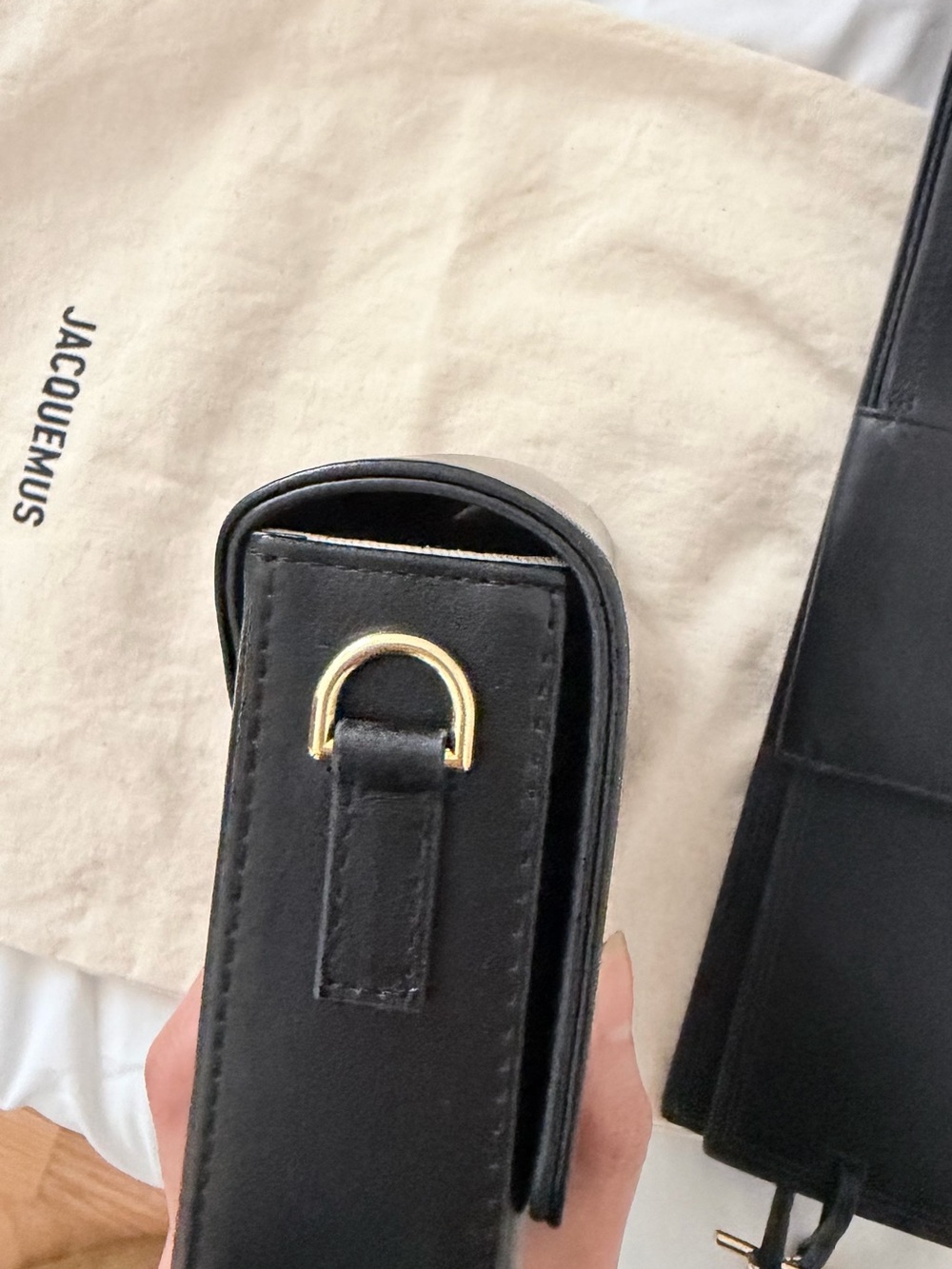 Jacquemus Black Leather Long Wallet with Gold Logo Plate - Picture 4 of 6